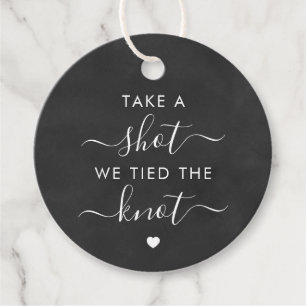 Take a Shot We Tied the Knot Wedding Chalkboard Favour Tags