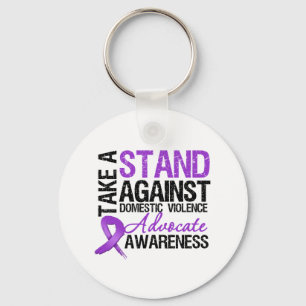 Take A Stand Against Domestic Violence Keychain