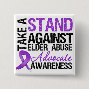 Take A Stand Against Elder Abuse 2 Inch Square Button