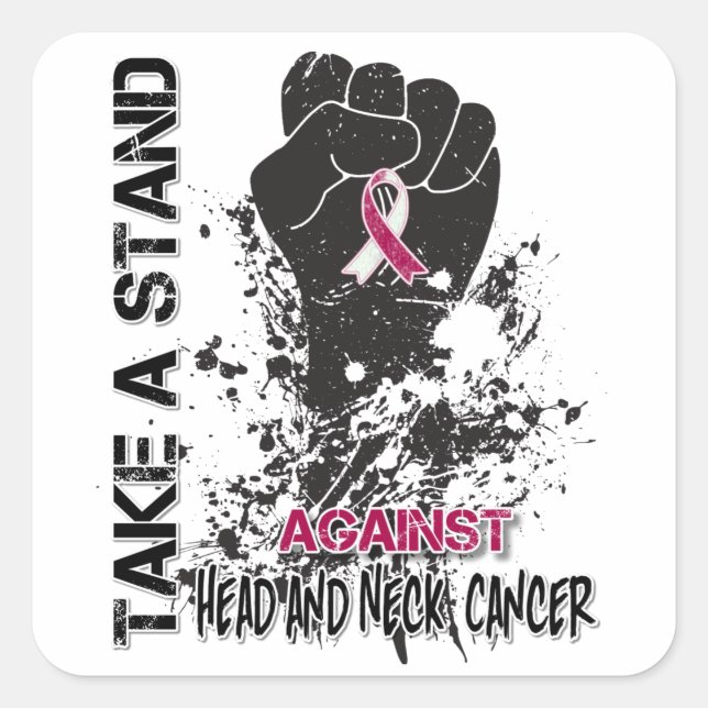 Take a Stand Against Head Neck Cancer Square Sticker (Front)