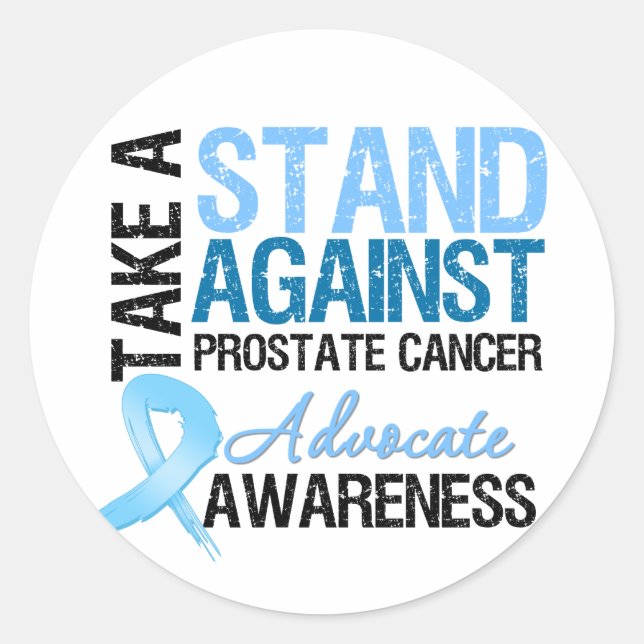 Take a Stand Against Prostate Cancer Classic Round Sticker (Front)