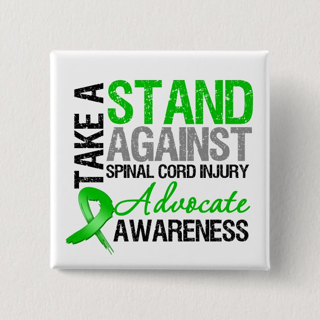 * Take a Stand Against Spinal Cord Injury 2 Inch Square Button (Front)