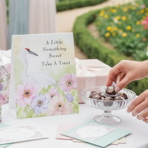 Take a Sweet Whooping Crane Anemones Pedestal Sign
