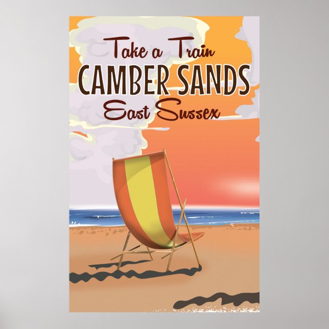 Take a train to Camber Sands Travel Poster (Front)