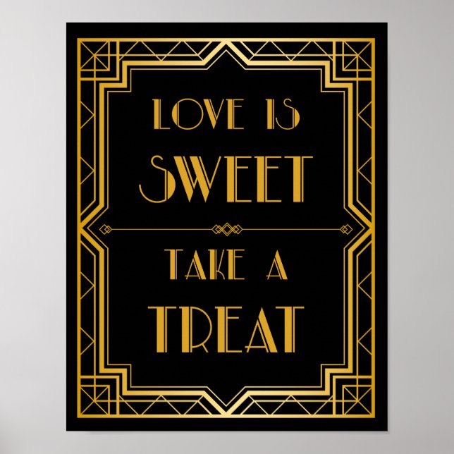 Take A Treat Wedding Sign | Gatsby Art Deco (Front)