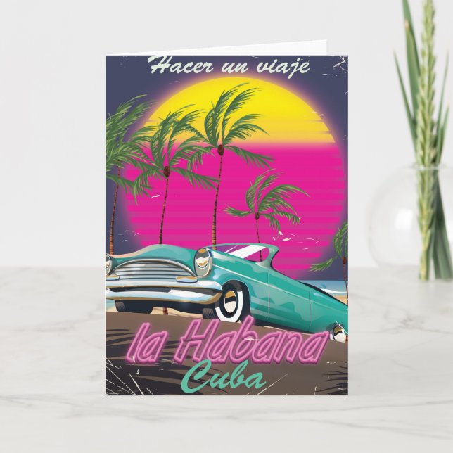 Take a Trip to Cuba recto 1985 poster Holiday Card (Front)