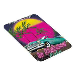 Take a Trip to Cuba reto 1985 poster Magnet