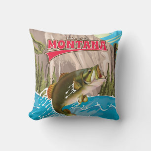 Take a trip - Vintage montana travel poster Throw Pillow