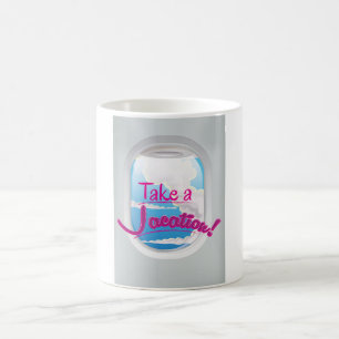Take a Vacation airline window poster Coffee Mug