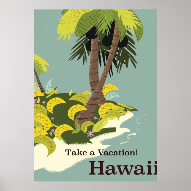 Take a Vacation Hawaii vintage travel poster (Front)