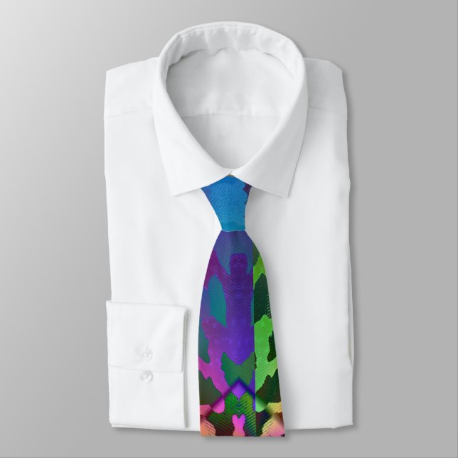 Take a Walk On the Wild Side Psychedelic Tie-Dye Tie (Tied)