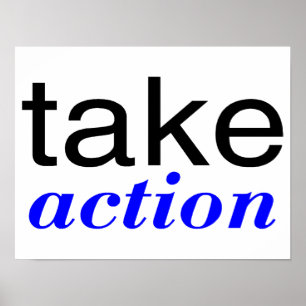 Take Action Blue Poster