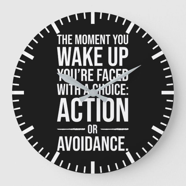 Take Action - Gym, Hustle, Success Motivational Large Clock (Front)