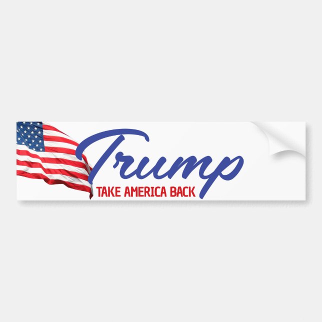 TAKE AMERICA BACK Trump Text Bumper Sticker (Front)