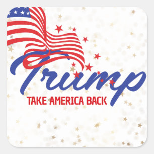 TAKE AMERICA BACK Trump Text Square Sticker