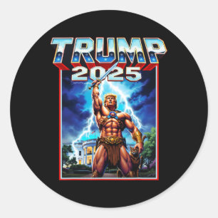 Take America Byck Retro President Trump Superhero  Classic Round Sticker