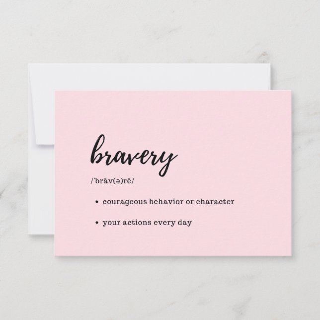 Take Care Card - Definition of Bravery (Front)