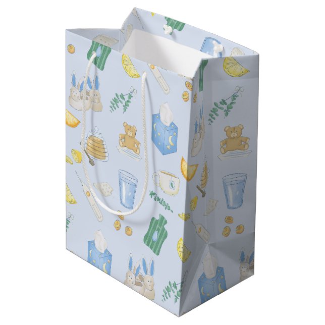 Take Care Sick Day Get Well Soon Self Care  Medium Gift Bag (Back Angled)