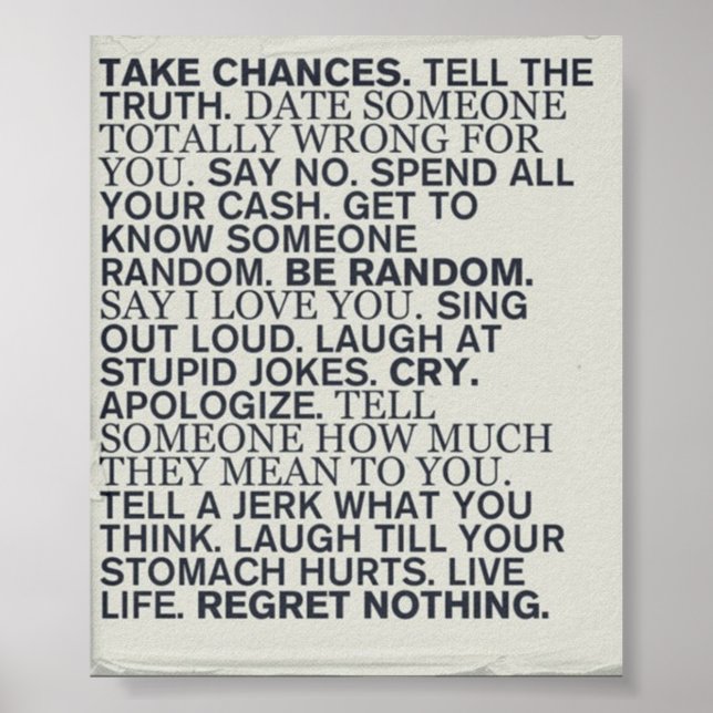 Take Chances Poster (Front)