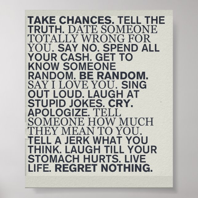 Take Chances Poster (Devant)