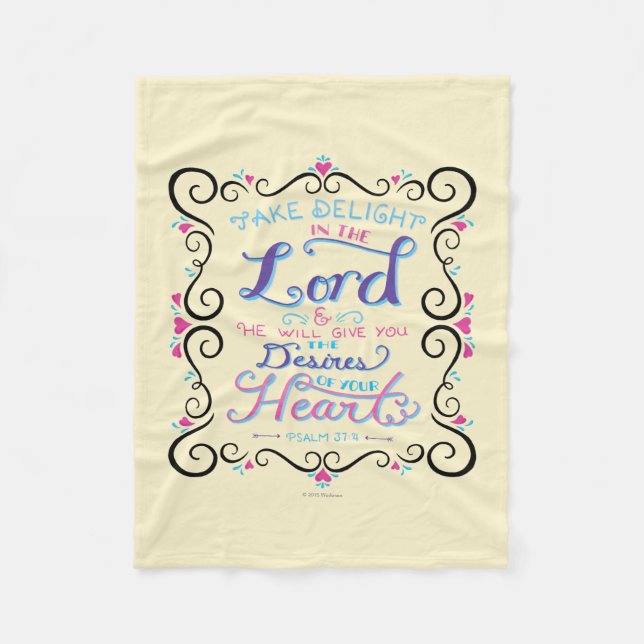 Take Delight in the Lord Fleece Blanket (Front)