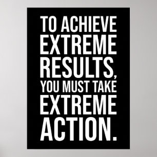 Take Extreme Action - Gym, Hustle, Success Poster