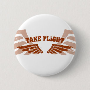Take Flight Aviation Wings 2 Inch Round Button