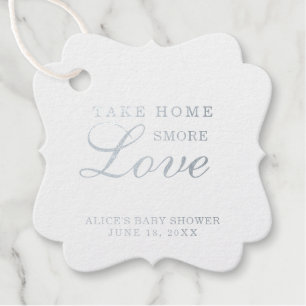 Take Home Smore Love Silver Foil Baby Shower Favour Tags