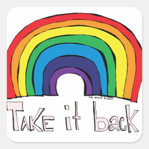 Take it Back Rainbow Square Sticker