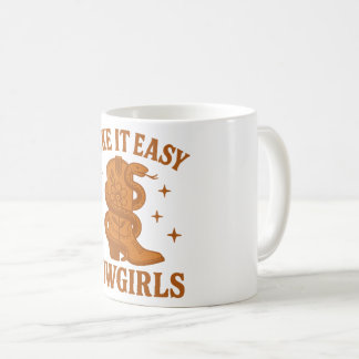 Take It Easy Cowgirls Retro Western Boho Coffee Mug