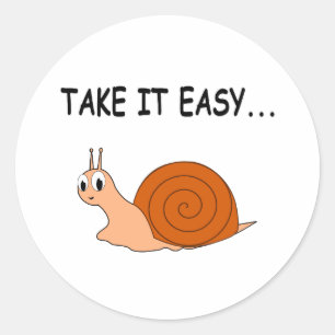 Take It Easy Cute Cartoon Snail Classic Round Sticker