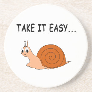 Take It Easy Cute Cartoon Snail Coaster