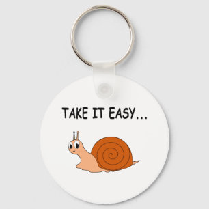 Take It Easy Cute Cartoon Snail Keychain