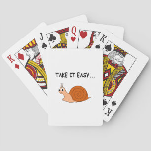 Take It Easy Cute Cartoon Snail Playing Cards