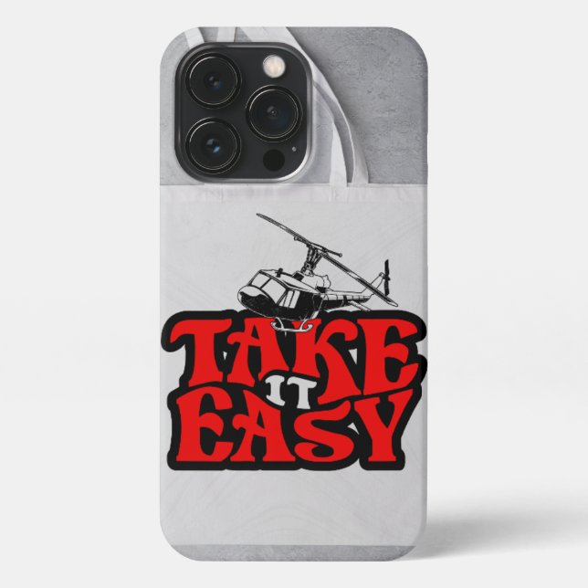 Take It Easy | Helicopter iPhone 13 Pro Case (Back)
