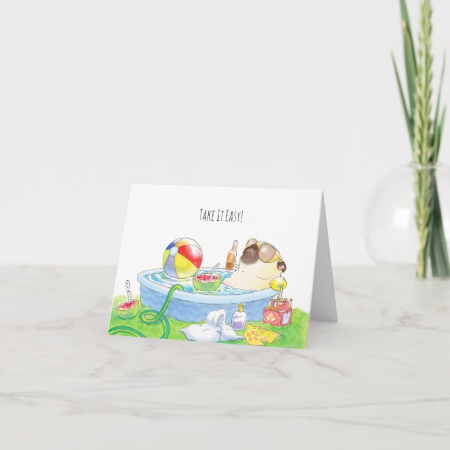 Take it Easy pug card (Front)