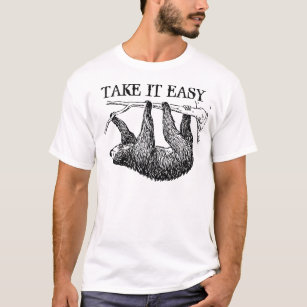 Take it Easy Sloth Slogan T-Shirt