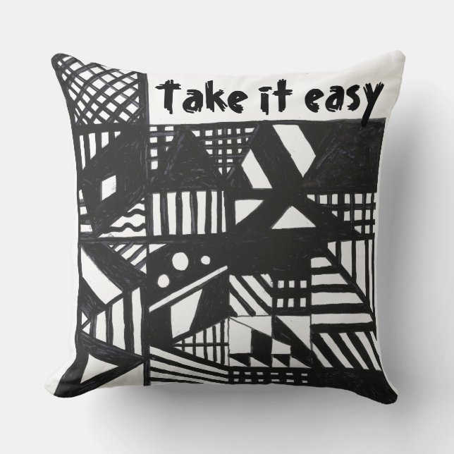 Take it easy throw pillow (Front)