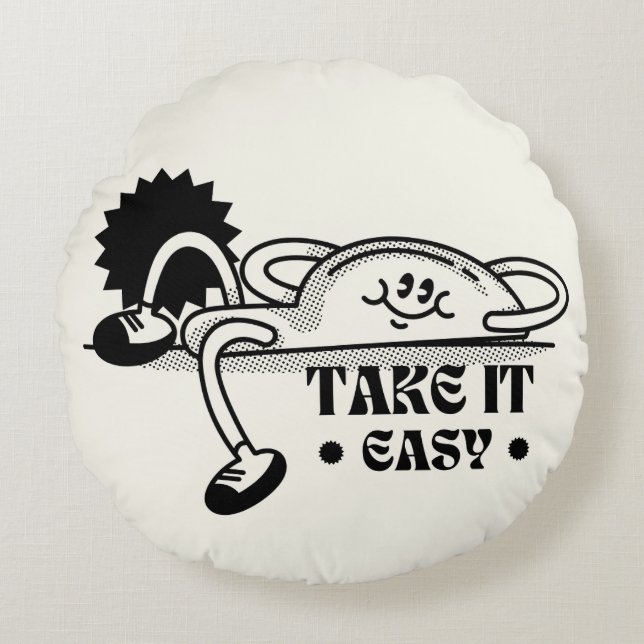 take it easy tote Bags  Round Pillow (Front)