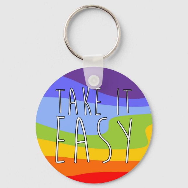 TAKE IT EASY + your background Keychain (Front)