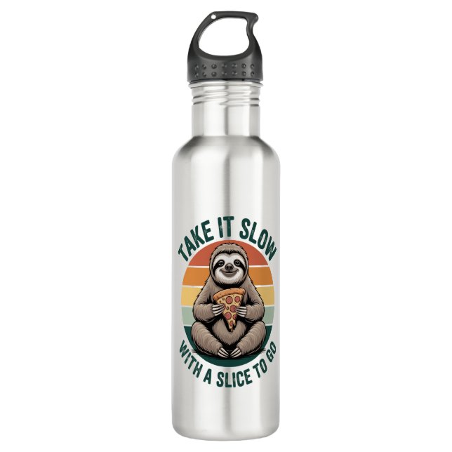 Take It Slow with a Slice to Go 710 Ml Water Bottle (Front)