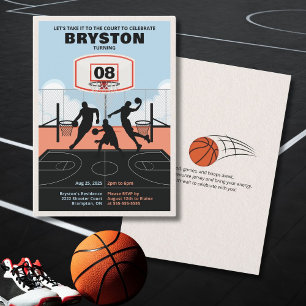 Take It To The Court Basketball Birthday Invite