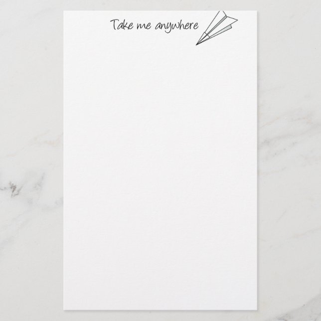 Take me anywhere stationery (Front)