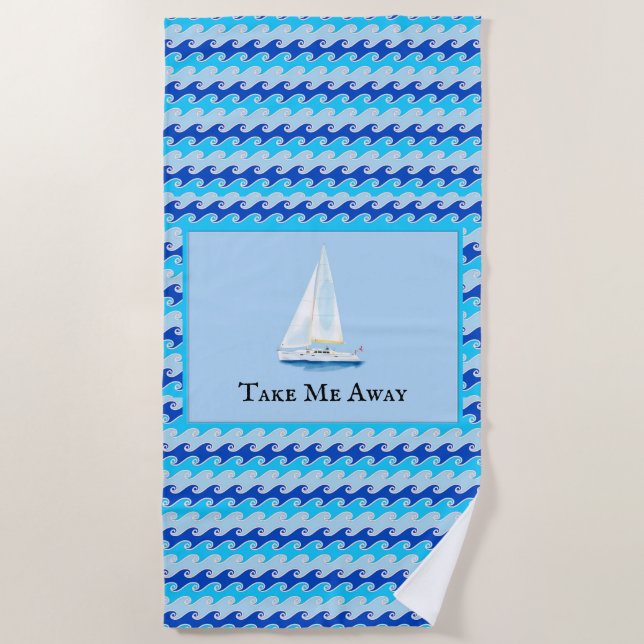 Take Me Away Customizable Beach Towel (Front)
