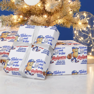 Take Me Out To The Ballgame Funny Baseball Wrapping Paper