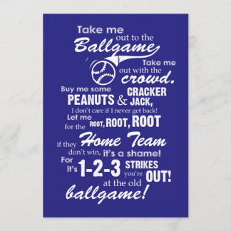 Take Me Out to the Ballgame Invitation