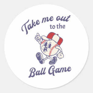 Take Me Out To The Sell Ll Game Softll Vintage _1 Classic Round Sticker