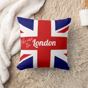 Take me to London   UK Flag / Union Jack Throw Pillow