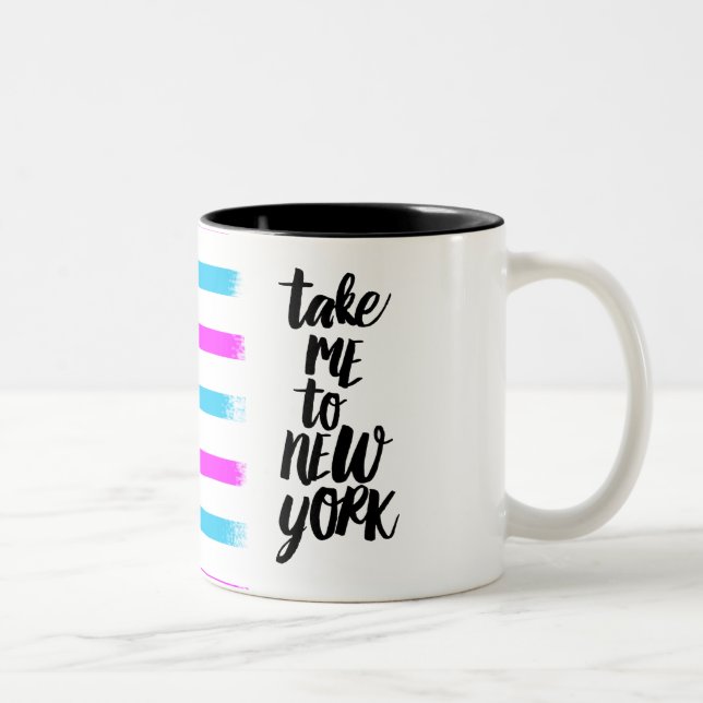 Take me to new york Black 11 oz Two-Tone Mug (Right)