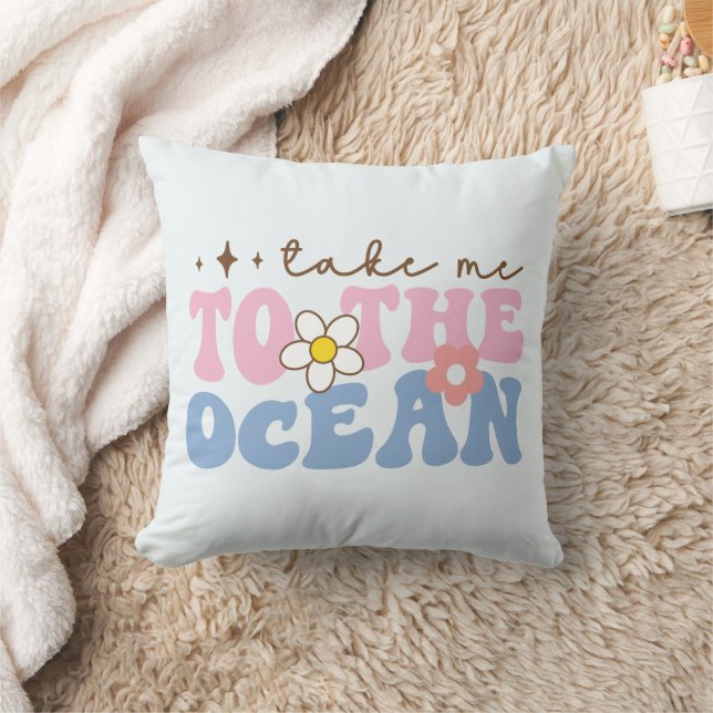 Take Me to the Ocean Throw Pillow (Blanket)